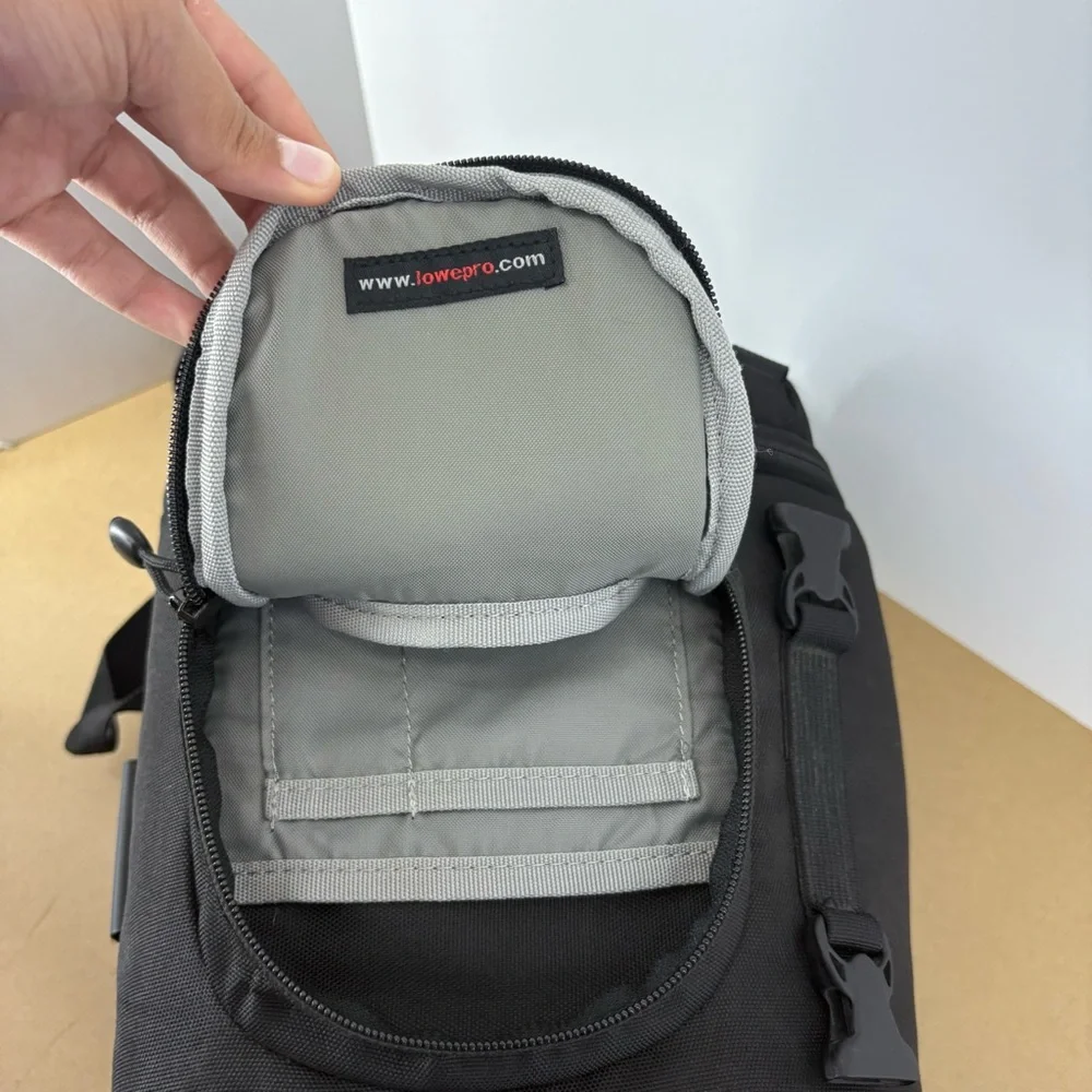 Lowepro Crossbody Camera Bag, Black, Adjustable Sizing, Space for 3-4 Lenses
